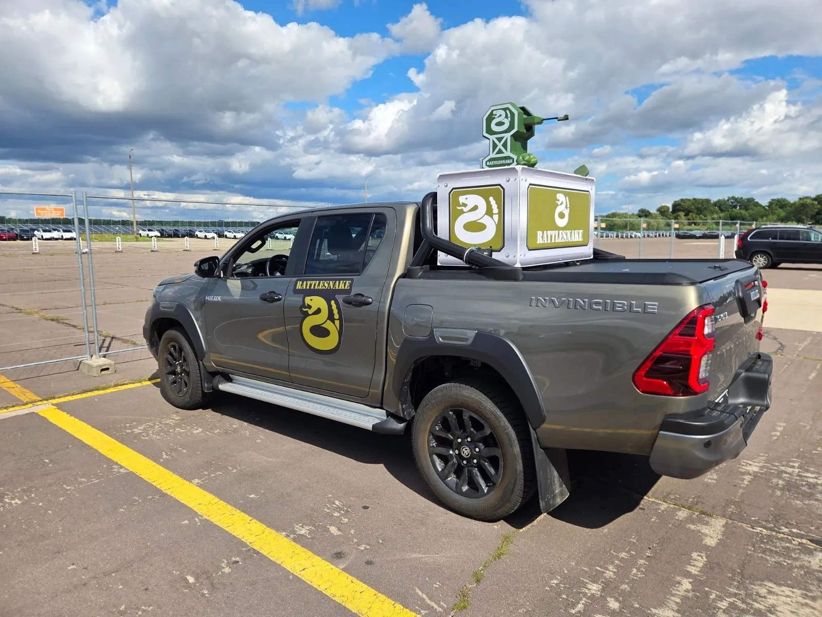 Rattlesnake v2 mounted on a pickup truck at Neuhardenberg Airport
