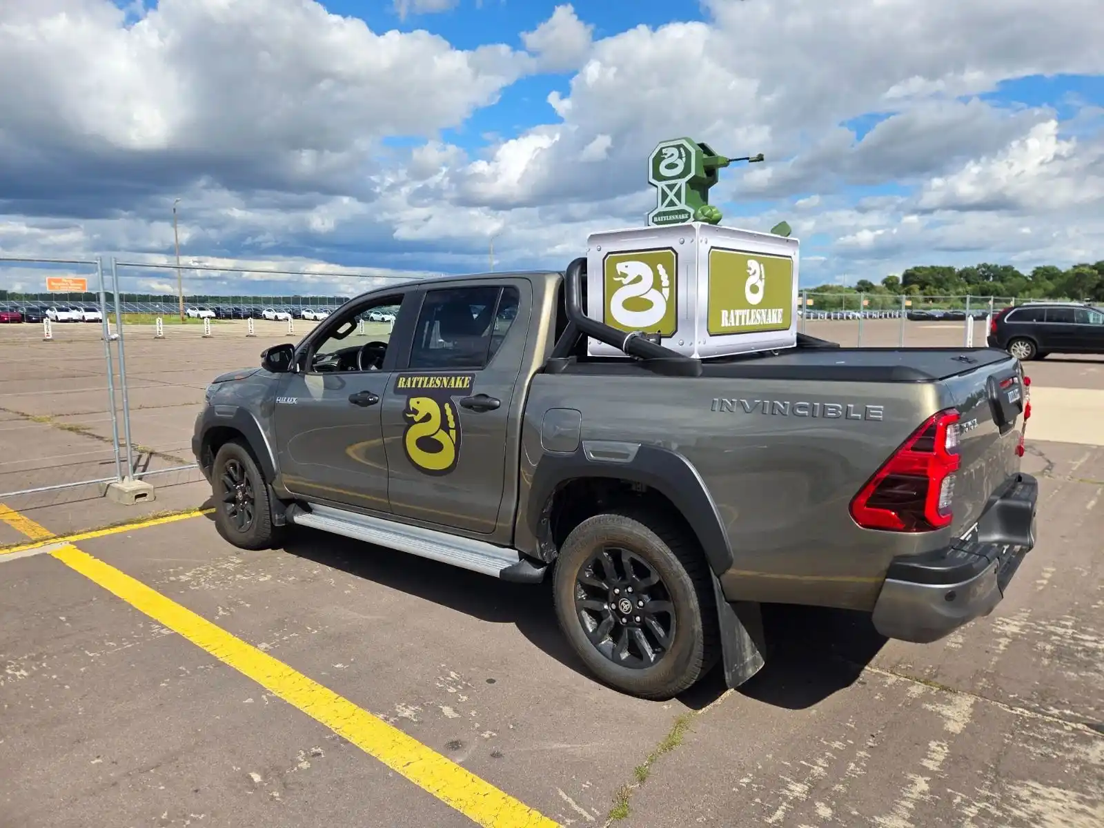 Rattlesnake v2 mounted on a pickup truck at Neuhardenberg Airport